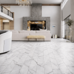 کف پوش PVC طرح سفید مشکی 574 - تصویر 4